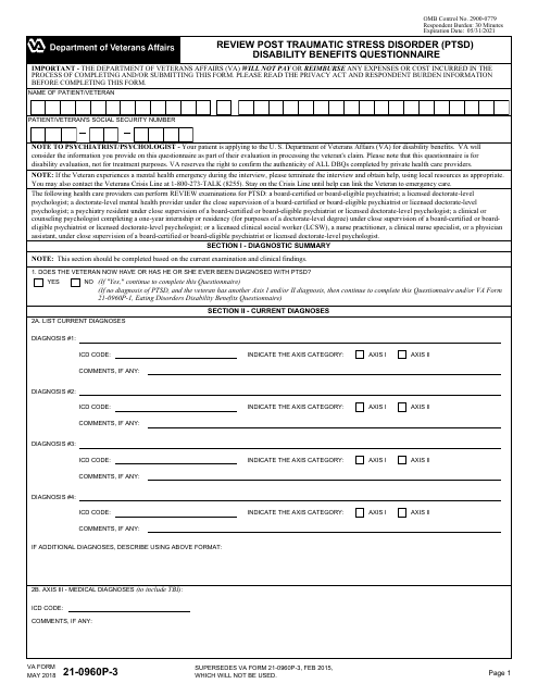 VA Form 21-0960P-3  Printable Pdf