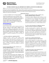 Document preview: Instrucciones para VA Formulario 21P-0510 Reporte De Verificacion De Elegibilidad (Spanish)