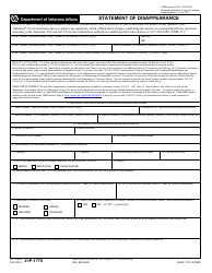 VA Form 21P-1775 Statement of Disappearance