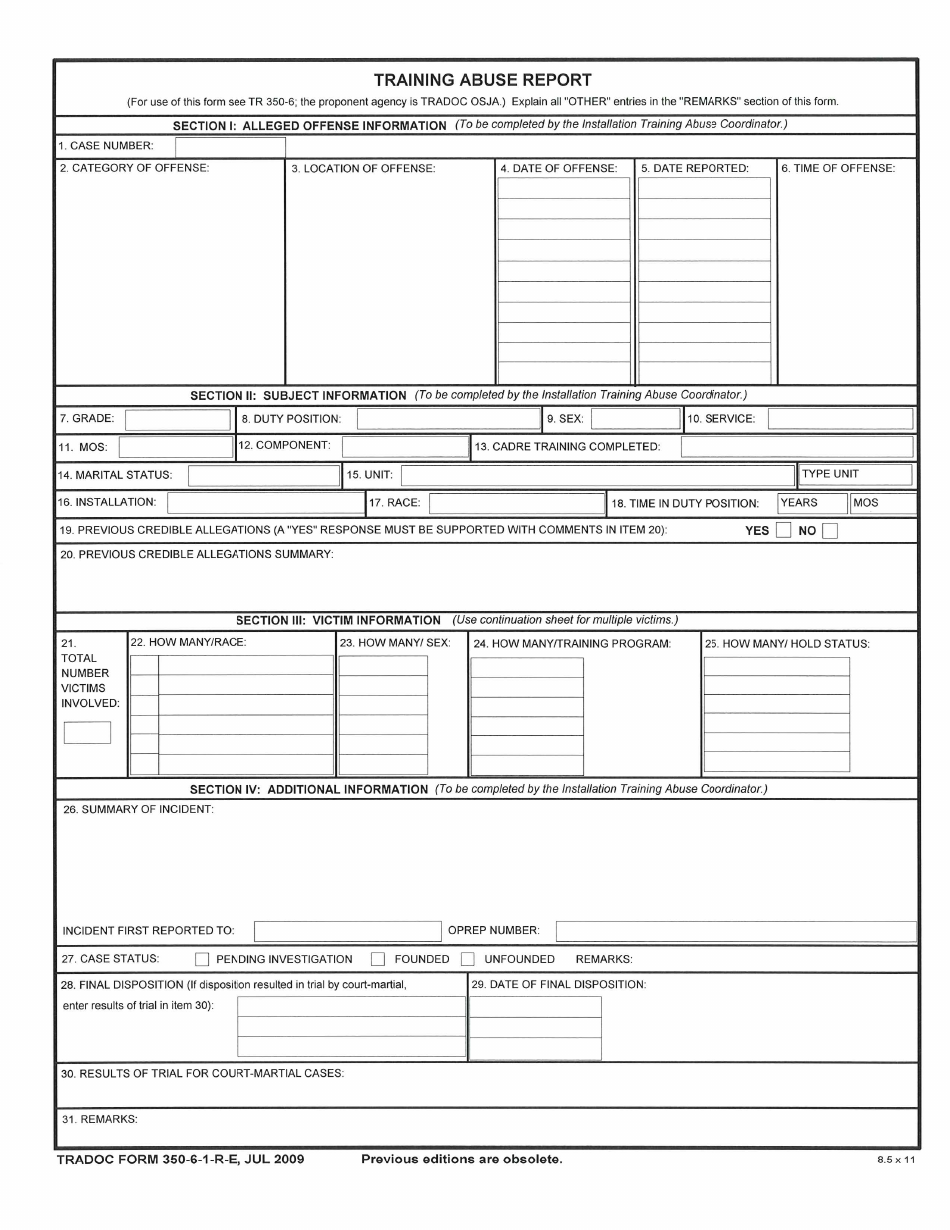 TRADOC Form 35061RE Fill Out, Sign Online and Download Printable