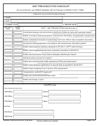 TRADOC Form 350-18-2-R-E Unit Pre-execution Checklist