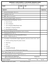 Document preview: TRADOC Form 600-14-4-R Sergeant Audie Murphy Club Board Remarks Sheet