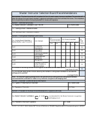 TRADOC Form 600-21-3-R-E Master Instructor Selection Board Recommendations