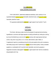 Legal Expense Trust Fund Agreement Template