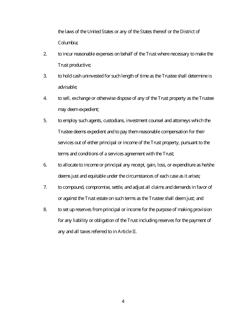 Legal Expense Trust Fund Agreement Template, Page 4