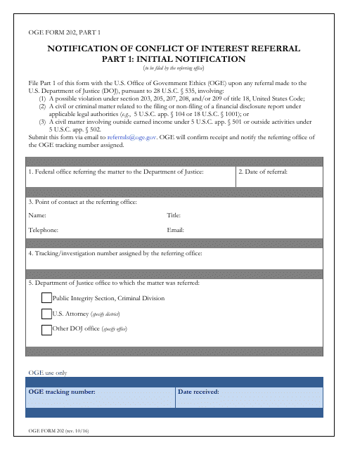OGE Form 202  Printable Pdf