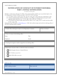 OGE Form 202 Notification of Conflict of Interest Referral