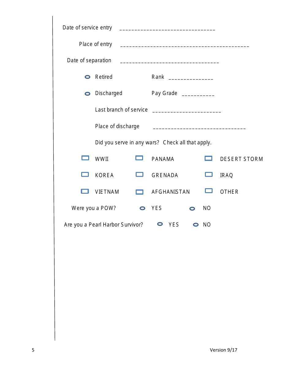 Application for Admission, Page 5