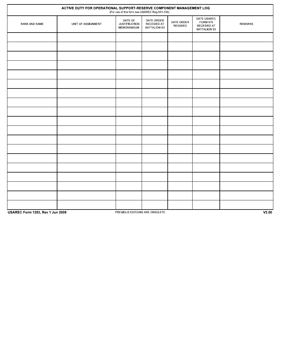 USAREC Form 1253 - Fill Out, Sign Online and Download Fillable PDF ...