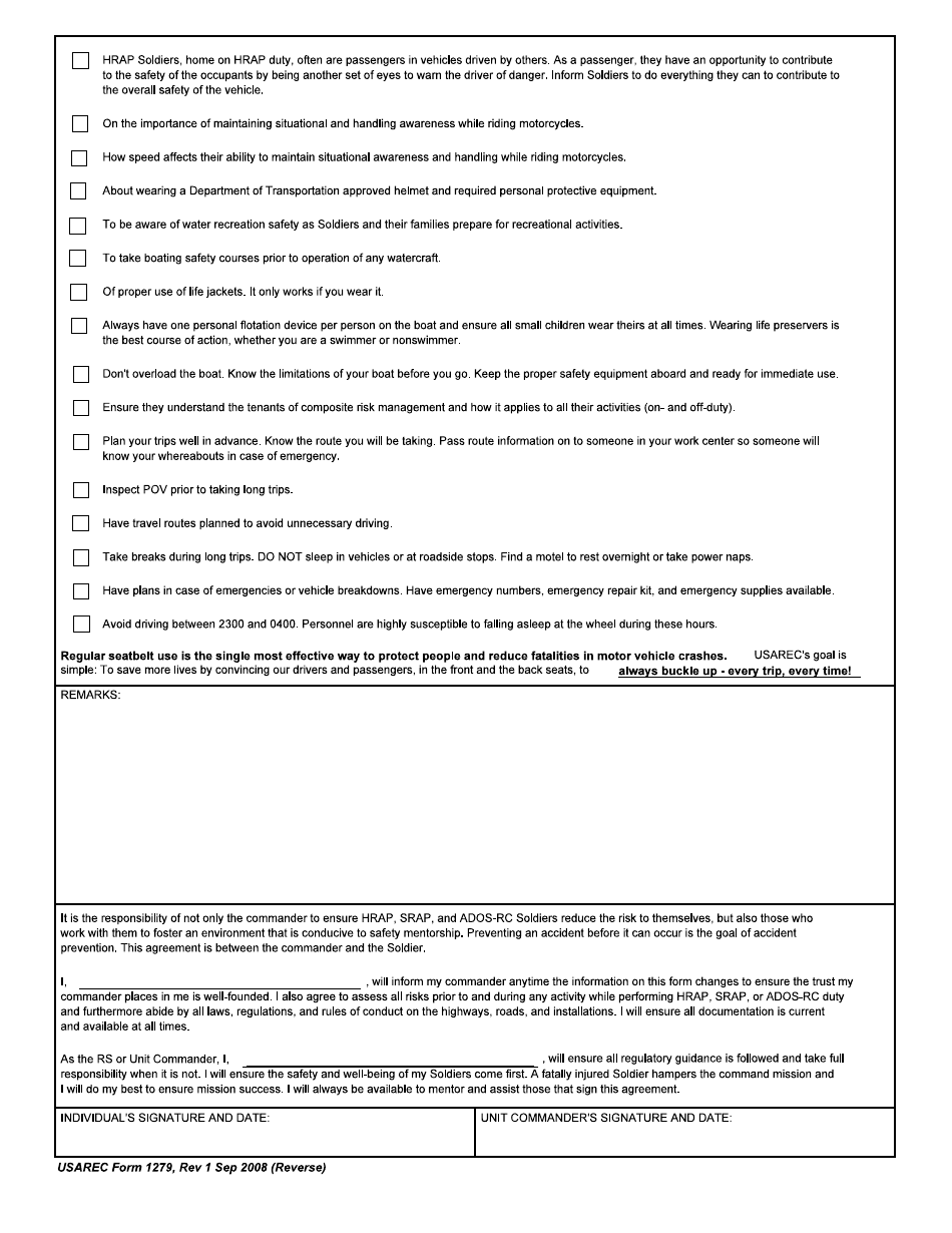 USAREC Form 1279 - Fill Out, Sign Online and Download Fillable PDF ...