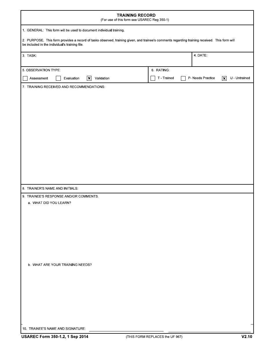 USAREC Form 350-1.2 - Fill Out, Sign Online and Download Fillable PDF ...