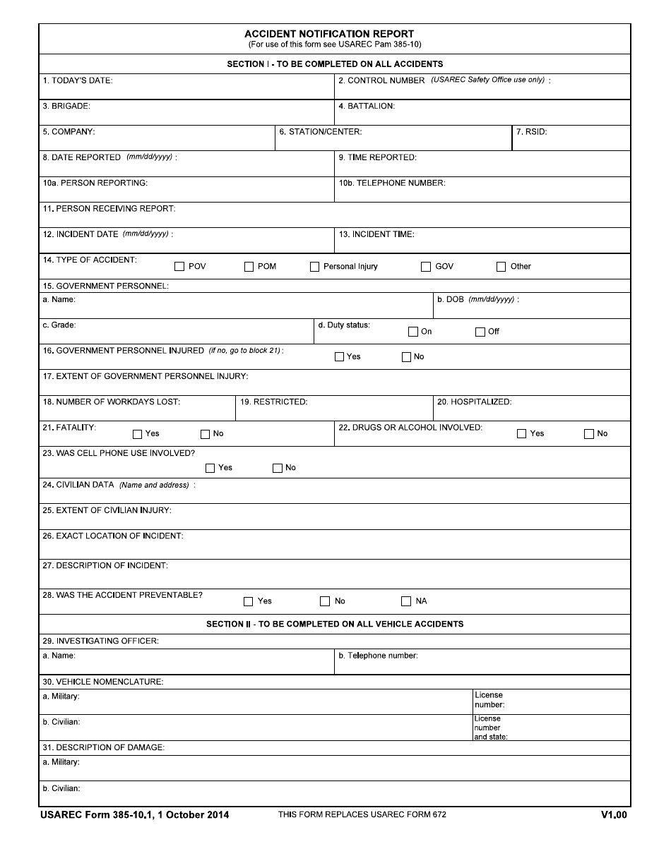 Usarec Form 385 101 Fill Out Sign Online And Download Fillable Pdf Templateroller 6939