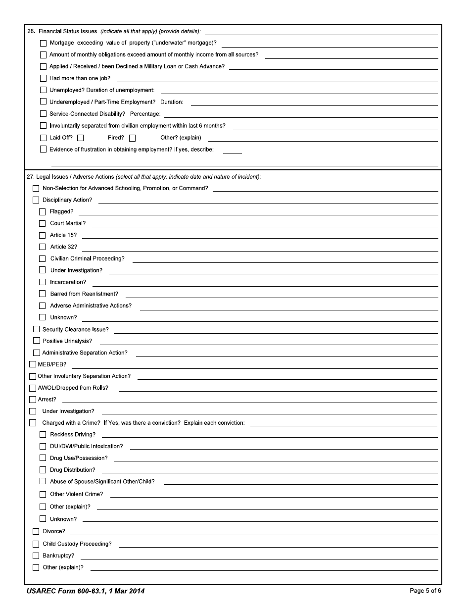 USAREC Form 600-63.1 Commanders Suspected Suicide Event Report, Page 5