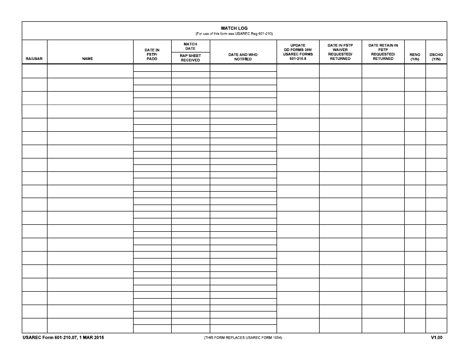 USAREC Form 601-210.07 - Fill Out, Sign Online and Download Fillable ...