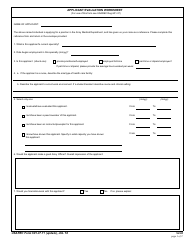Document preview: USAREC Form 601-37.11 Applicant Evaluation Worksheet