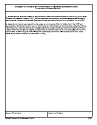 Document preview: USAREC Form 601-37.21 Statement of Certification for Repayment of Disbursed Government Funds