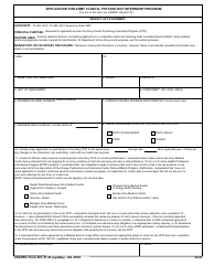 Document preview: USAREC Form 601-37.43 Application for Army Clinical Psychology Internship Program