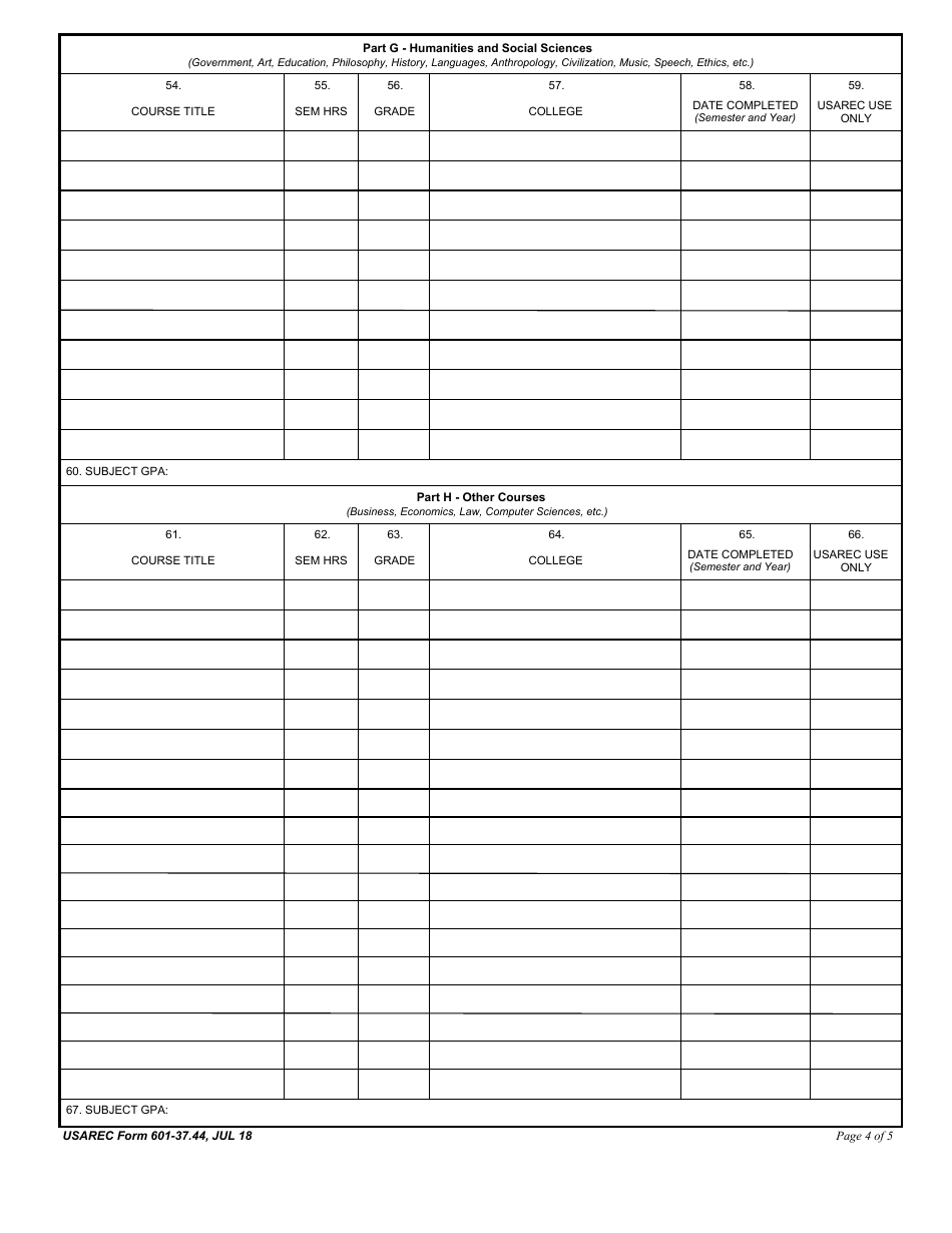 USAREC Form 601-37.44 - Fill Out, Sign Online and Download Fillable PDF ...