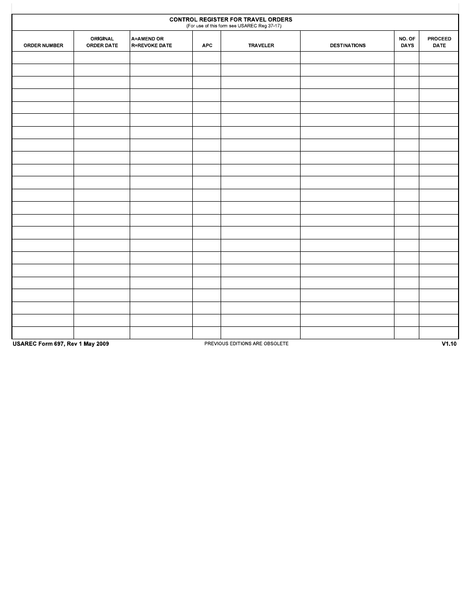 USAREC Form 697 - Fill Out, Sign Online and Download Fillable PDF ...