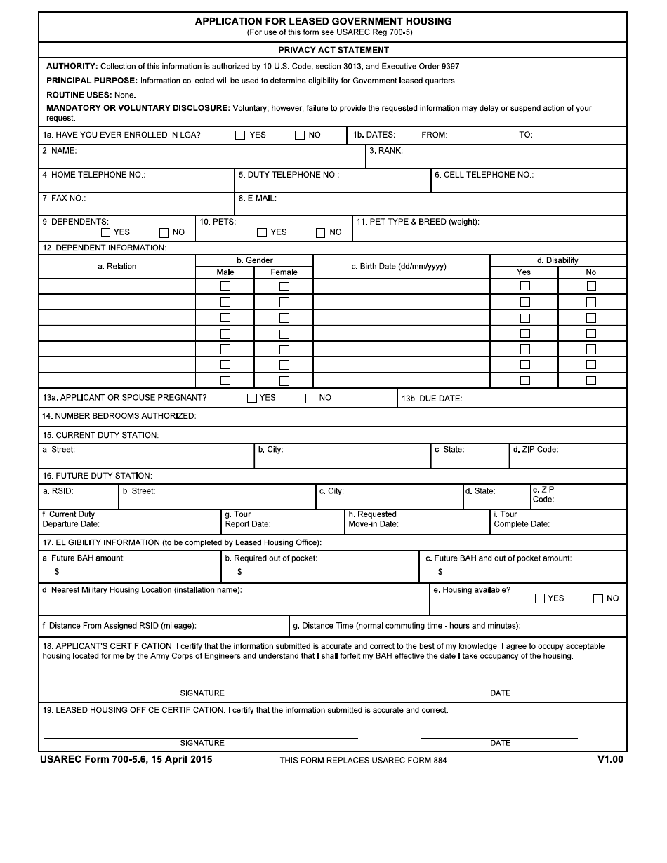 USAREC Form 700-5.6 - Fill Out, Sign Online and Download Fillable PDF ...