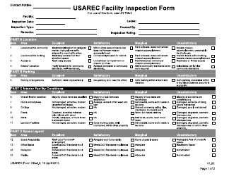 Document preview: USAREC Form 700-5.9 USAREC Facility Inspection Form