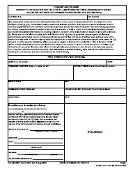 Document preview: HQ USAREC Form 1899 Consent and Release - Consent to Production and Use of Still and Moving Pictures Likeness Both Sound and Silent Pictures, Recordings, Soundtracks, and Testimonials