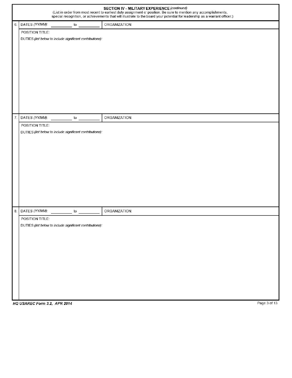 HQ USAREC Form 3 2 Fill Out Sign Online And Download Fillable PDF 