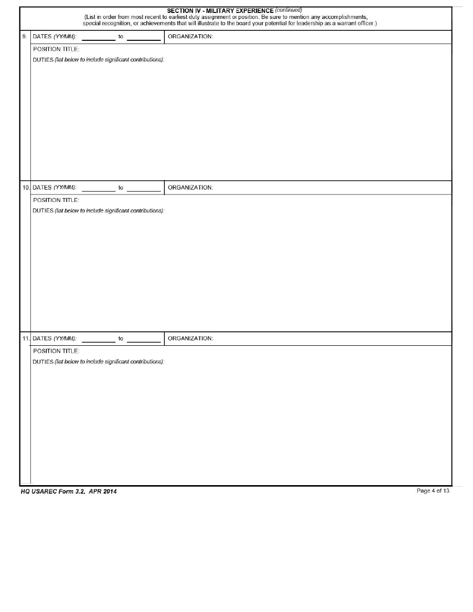 HQ USAREC Form 3.2 - Fill Out, Sign Online and Download Fillable PDF ...