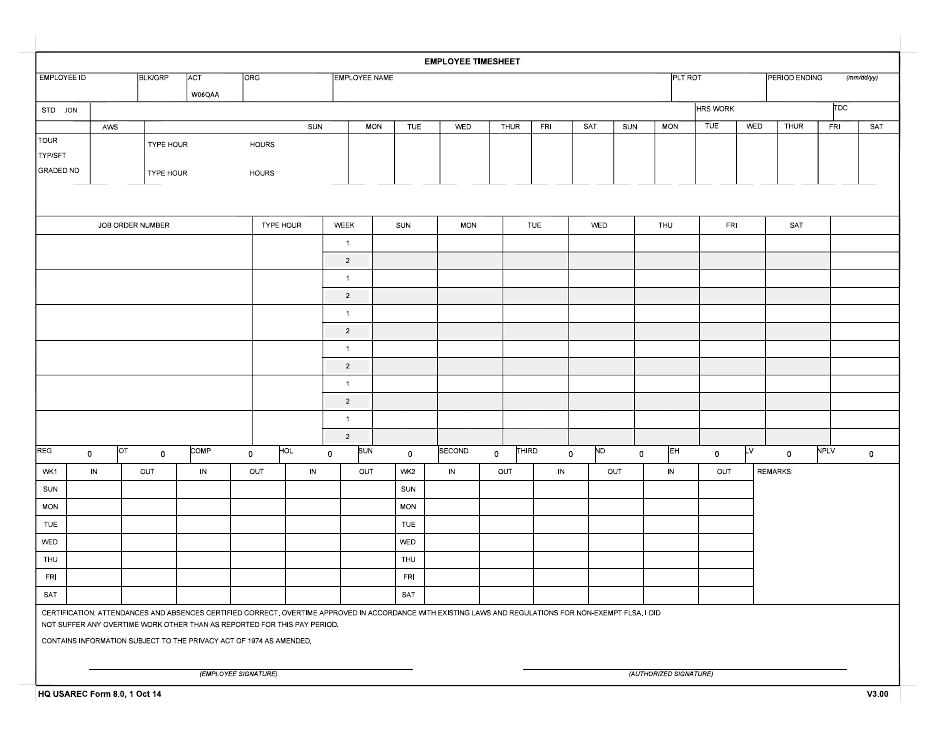 HQ USAREC Form 8.0 - Fill Out, Sign Online and Download Fillable PDF ...