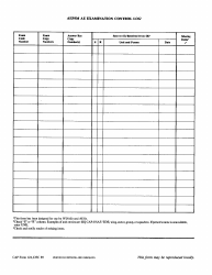 CAP Form 124 Aepsm AE Examination Control Log