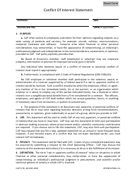 CAP Form 178 Conflict of Interest Statement