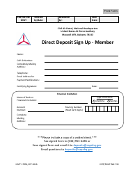 Document preview: CAP Form 179M Direct Deposit Sign up - Member