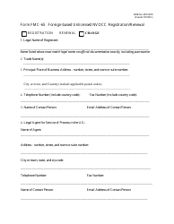 Document preview: Form FMC-65 Foreign-Based Unlicensed Nvocc Registration/Renewal