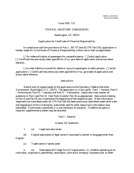 Form FMC-131 Application for Certificate of Financial Responsibility