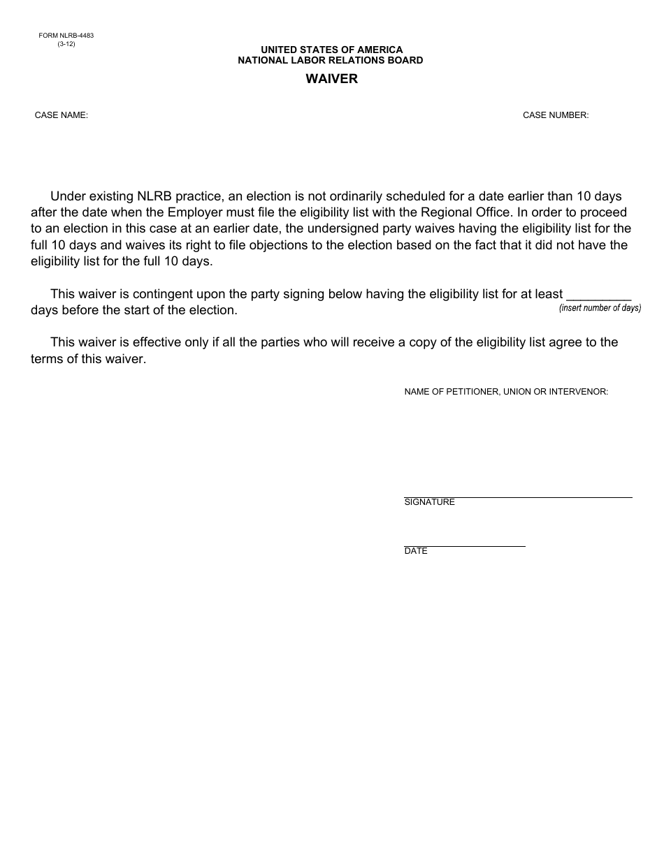 Form NLRB-4483 - Fill Out, Sign Online and Download Fillable PDF ...