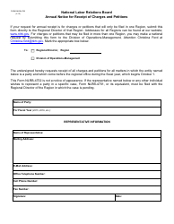 Document preview: Form NLRB-4702 National Labor Relations Board Annual Notice for Receipt of Charges and Petitions