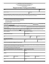 Document preview: Form 443-6740 Request for Basic Training Contract Memo