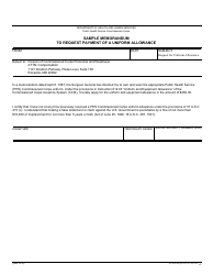 Document preview: Sample Memorandum to Request Payment of a Uniform Allowance
