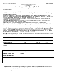 Document preview: Form 416-5 Ruth L. Kirschstein National Research Service Award Individual Fellowship Activation Notice