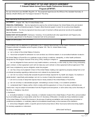Document preview: USAREC Form 601-37.28 Department of the Army Service Agreement - F. Edward Hebert Armed Force Health Professions Scholarship Program (Afhpsp)