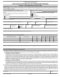 Form 1122-1 Application for Training for Phs Commissioned Personnel