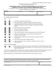Document preview: Form PHS-6379 Supplemental Medical History Record Required of Applicants to or Officers of the Public Health Service Commissioned Corps