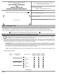 Document preview: Form PHS-6349 Institutional Assurance and Annual Report on Possible Research Misconduct