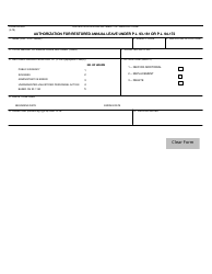 Document preview: Form AD-582 Authorization for Restored Annual Leave Under P.l. 93-181 or P.l. 94-172