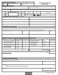 Document preview: Form AD-332 Position Description Cover Sheet