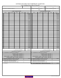 Document preview: Form AD-569 Expense Record for Temporary Quarters