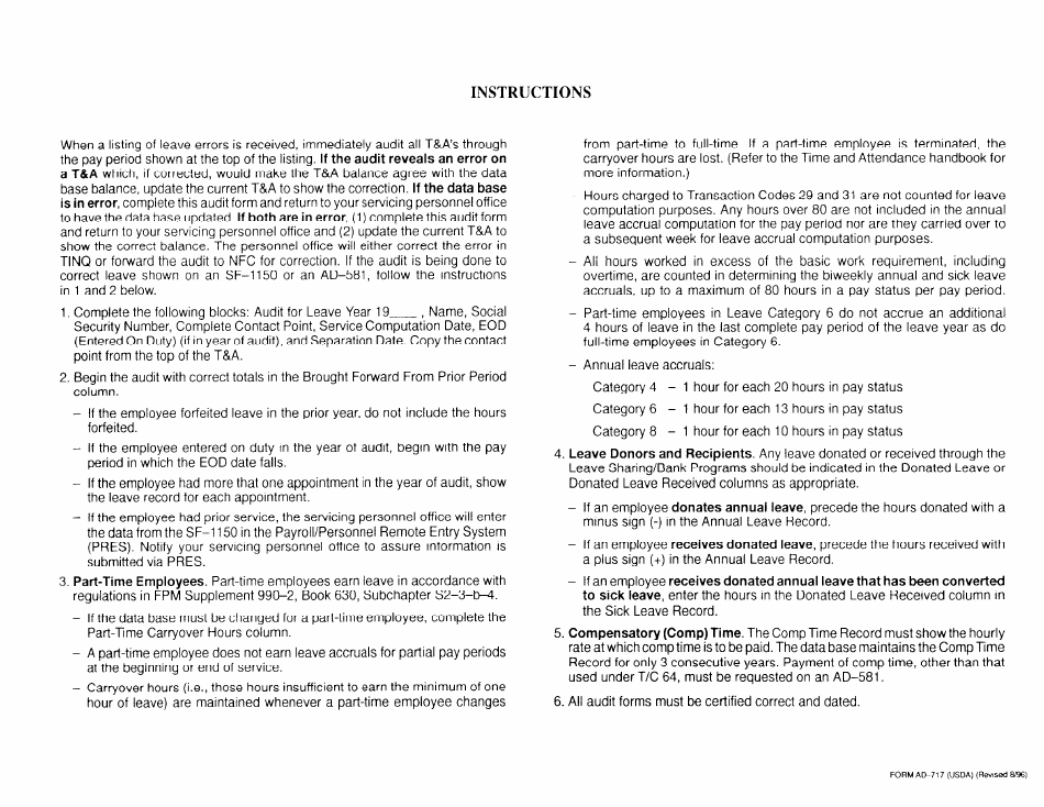 Form AD-717 Leave Audit, Page 3