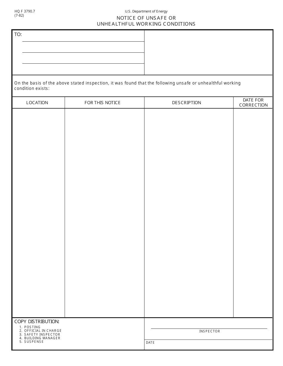DOE HQ Form 3790.7 - Fill Out, Sign Online and Download Printable PDF ...