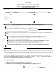 DOE HQ Form 3335.1 Request for Merit Promotion Consideration