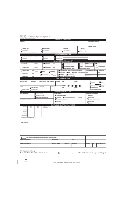 DOE HQ Form 1420.7 Print Requisition